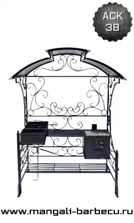 Угловой мангал с крышей Мангал с крышей