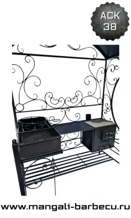 Угловой мангал с крышей Мангал с крышей