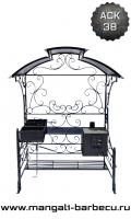 Угловой мангал с крышей