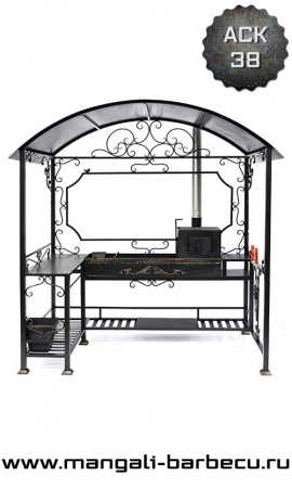 Мангал с крышей и печкой Медея