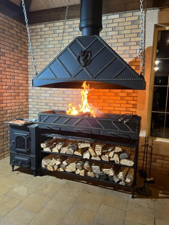 Мангал с печкой и вытяжкой Викинг