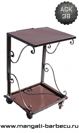 Кованный столик на колёсах