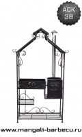 Мангал с крышей и печкой "Имение Люкс" (жаровня 3мм)