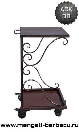Кованный столик на колёсах